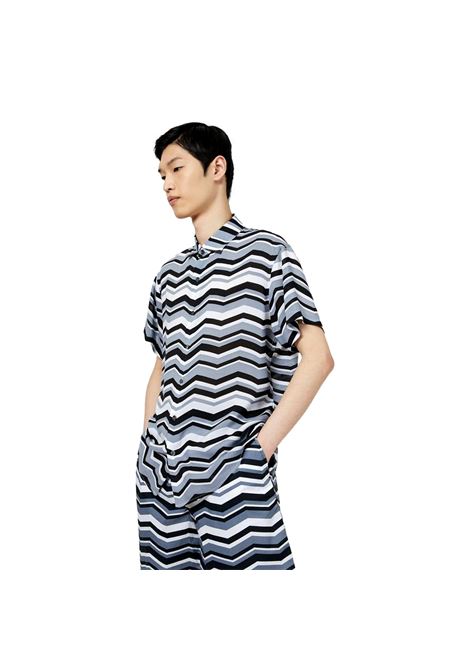 Camicia maniche corte in modal stampa optical EMPORIO ARMANI | Camicie | 3K1CB9 1NYMZF607